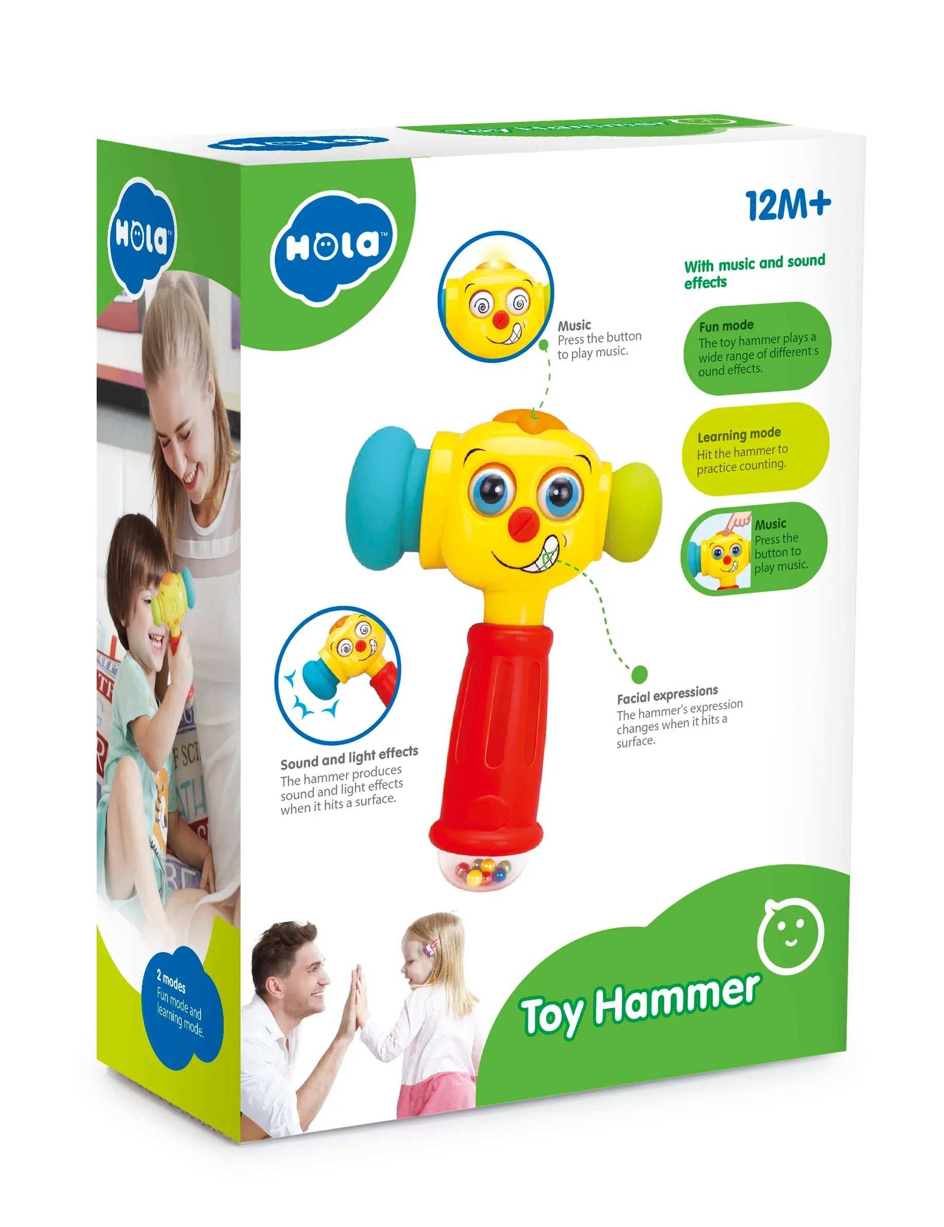 Hola 2 in 1 Toy Hammer With Music And Light Language Learning for kids in Kuwait